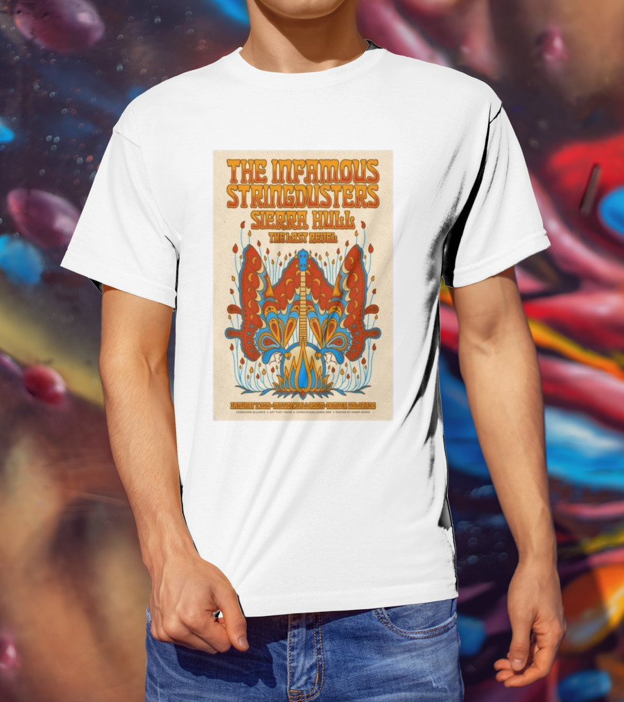 The Infamous Stringdusters And Sierra Hull And The Last Revel Live January 11, 2025 Mission Ballroom Denver CO Vibrant T-Shirt