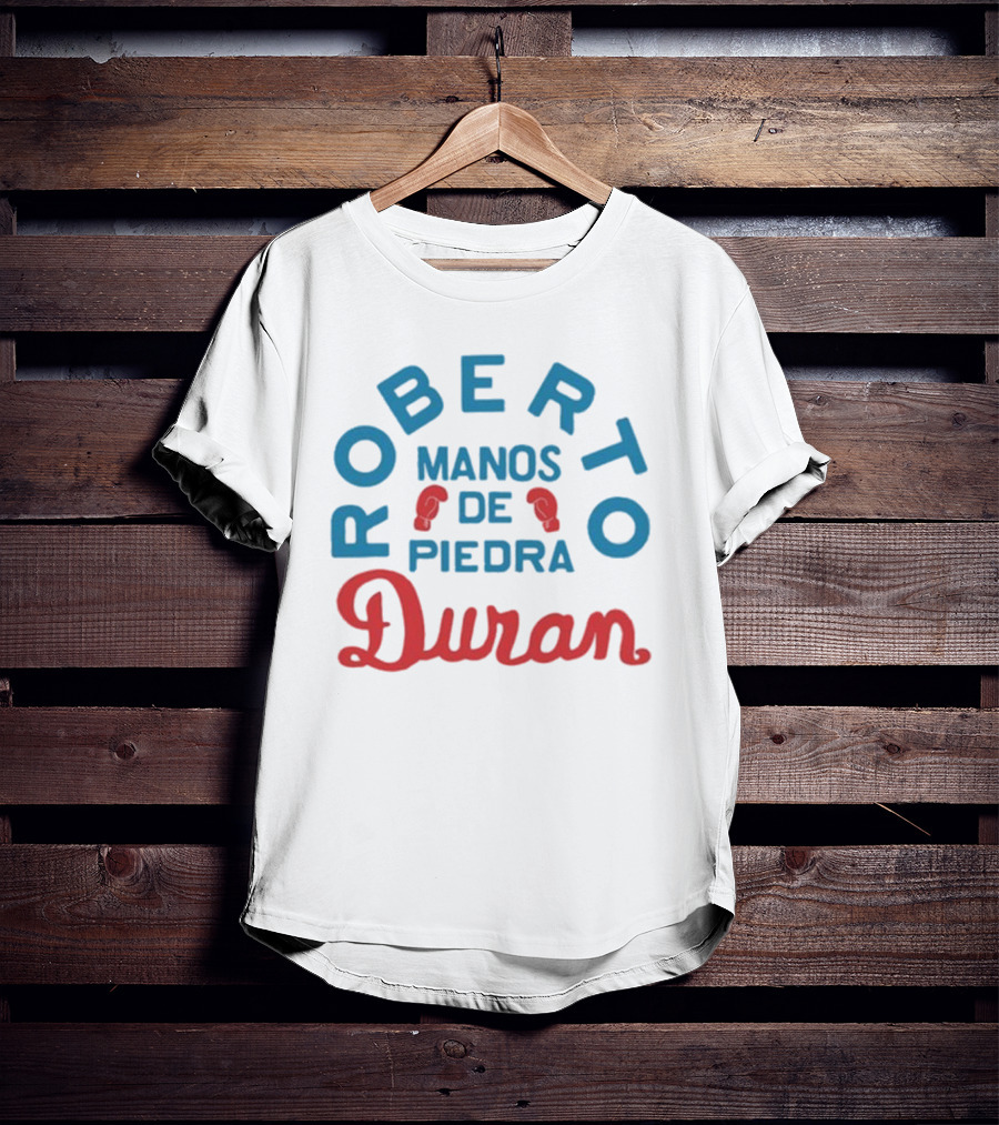 Joe Rogan Roberto Duran Manos De Piedra Boxing Legend Red Blue Gloves T-Shirt