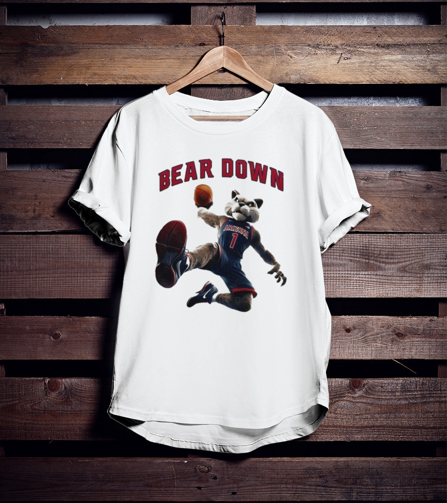Bear Down Arizona Wildcats 2025 Basketball Mascot T-Shirt
