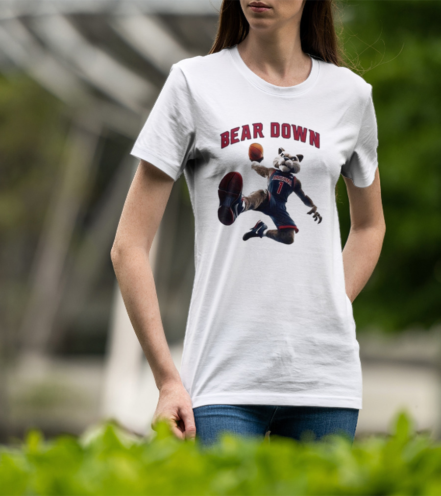 Bear Down Arizona Wildcats 2025 Basketball Mascot T-Shirt