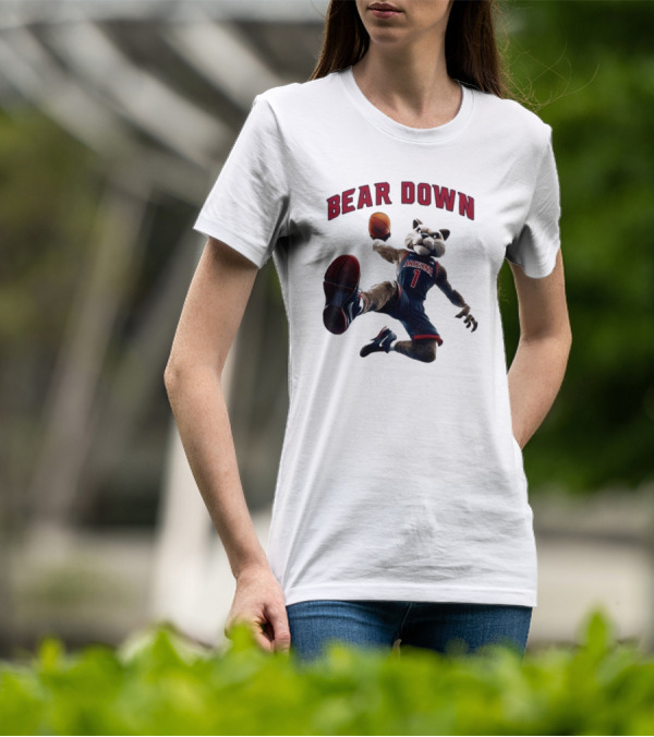 Bear Down Arizona Wildcats 2025 Basketball Mascot T-Shirt