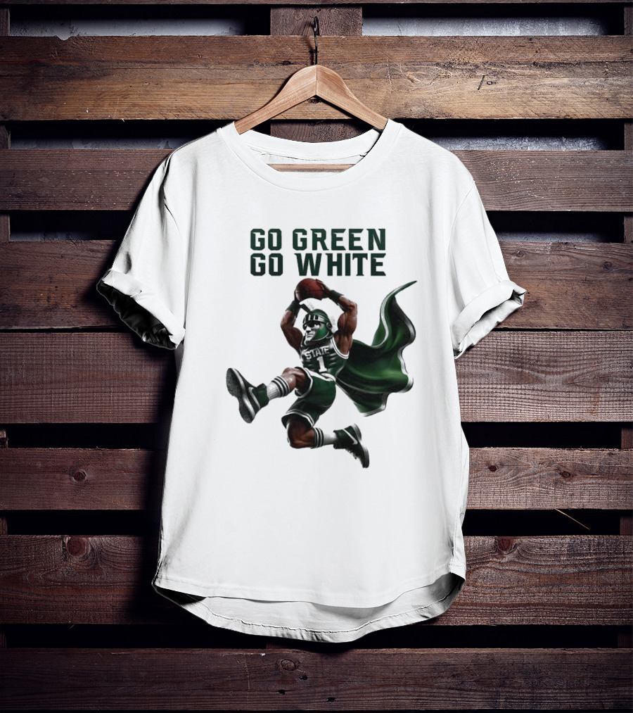 Michigan State Spartans Go Green Go White Football Mascot 2025 T-Shirt