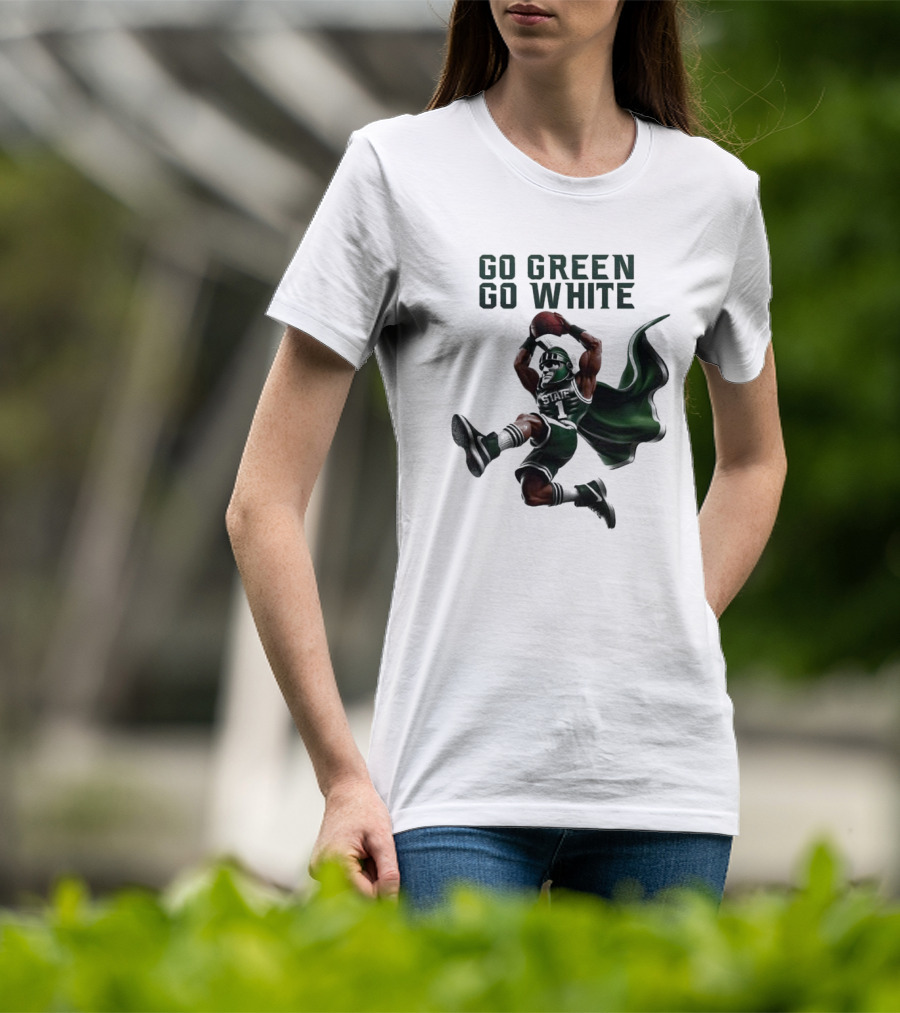 Michigan State Spartans Go Green Go White Football Mascot 2025 T-Shirt