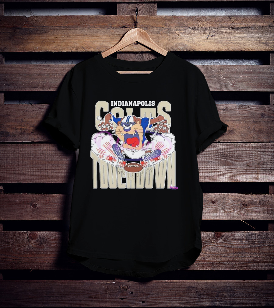Indianapolis Colts Touchdown NFL Tasmanian Devil 2025 Football Cartoon T-Shirt