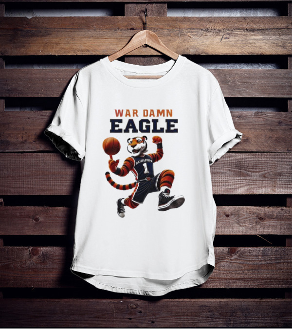 Auburn Tigers War Damn Eagle 2025 Basketball Mascot NCAA T-Shirt