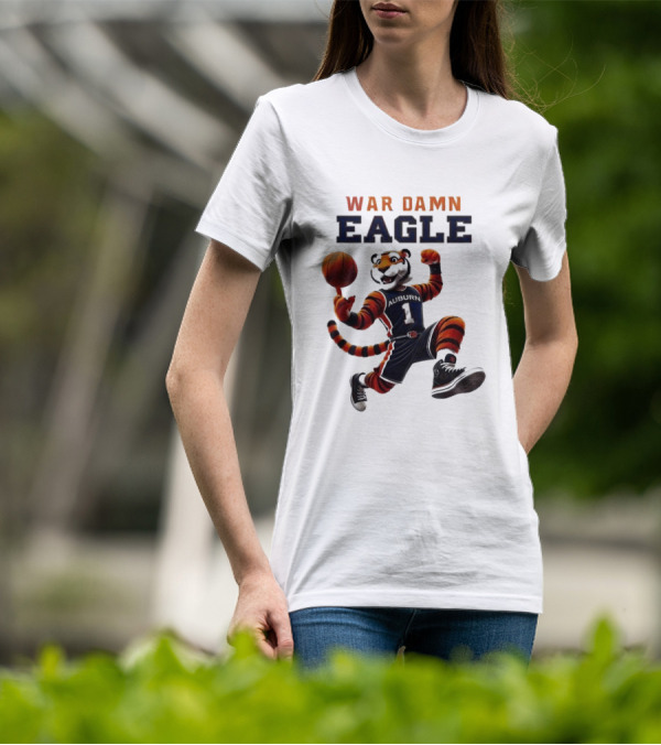 Auburn Tigers War Damn Eagle 2025 Basketball Mascot NCAA T-Shirt