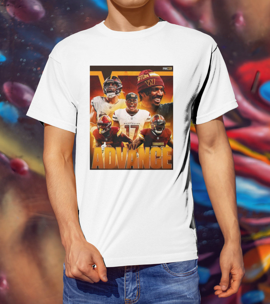 Washington Commanders Advance Sink Buccaneers Playoff Hopes FOX NFL Sports T-Shirt