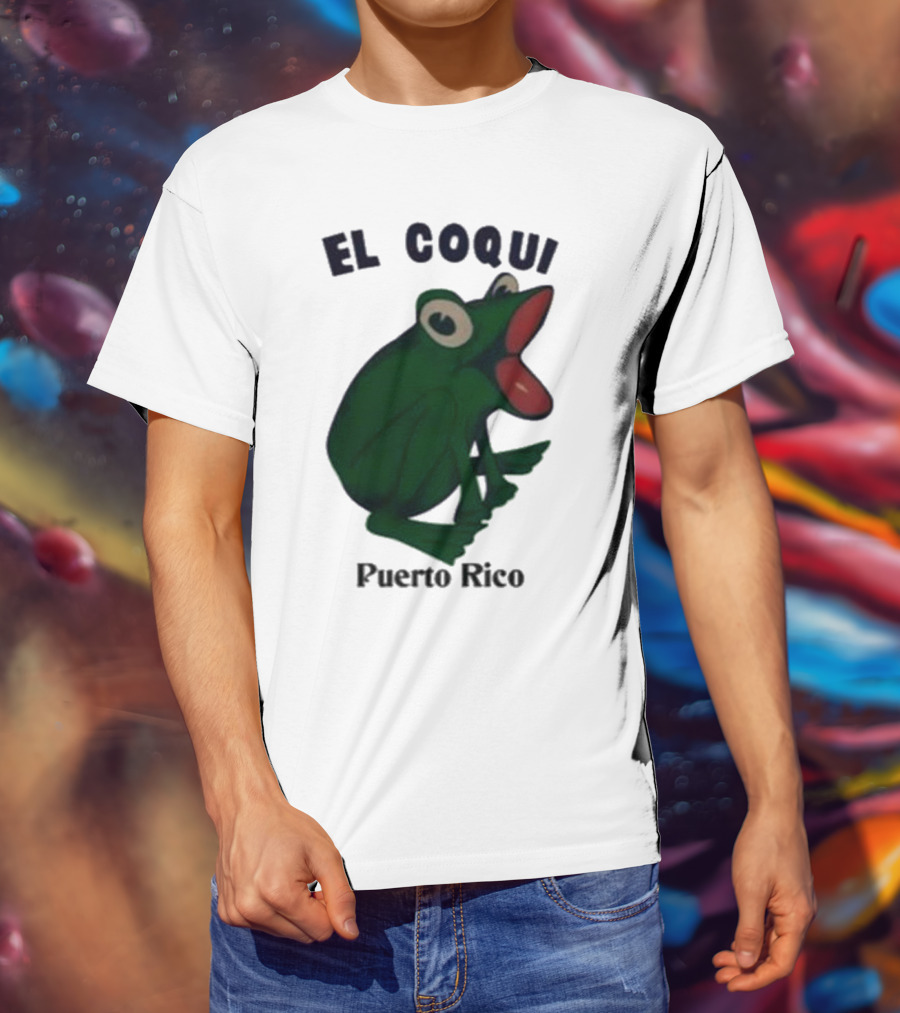 El Coqui Puerto Rico Frog Dios Bunny T-Shirt