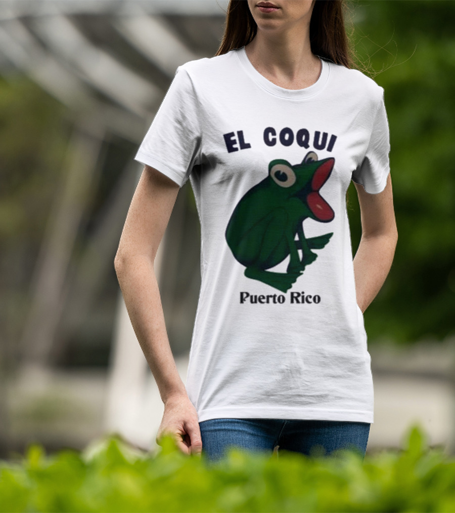 El Coqui Puerto Rico Frog Dios Bunny T-Shirt