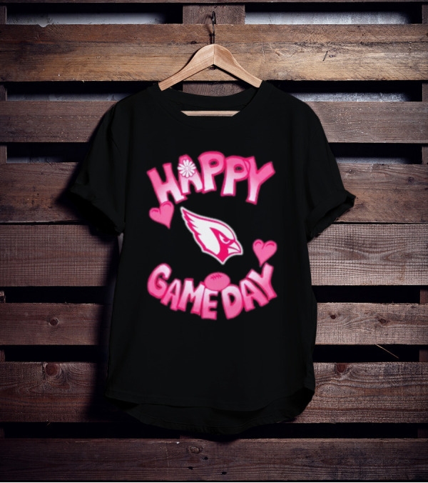 Valentine's Day Arizona Cardinals Happy Gameday 2025 Hearts T-Shirt