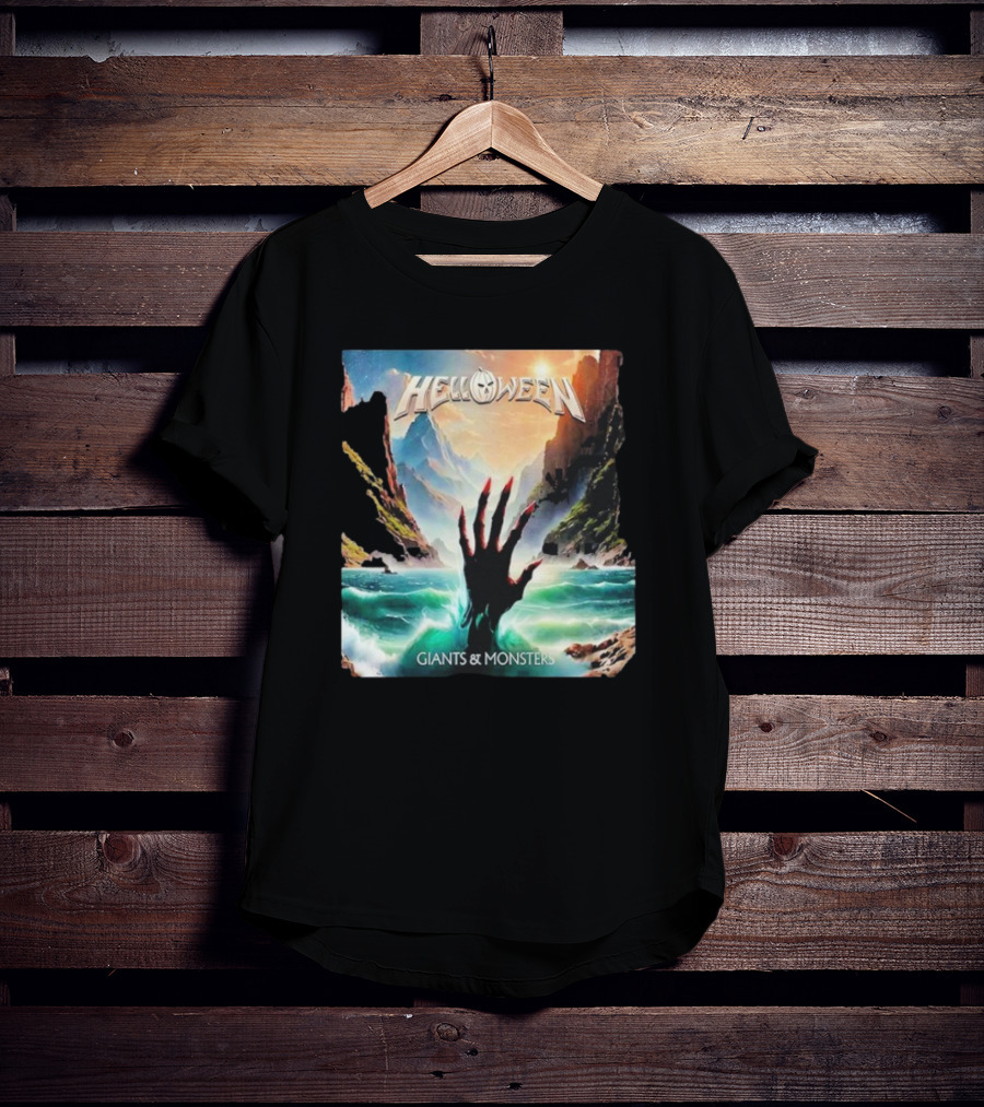 Helloween Giants & Monsters Album Art With Raising Hand In Ocean Released August 29th 2025 T-Shirt