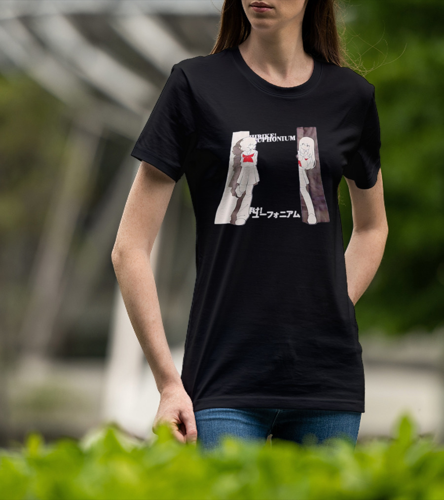 Hibike Euphonium Anime Schoolgirl Character With Japanese Text T-Shirt