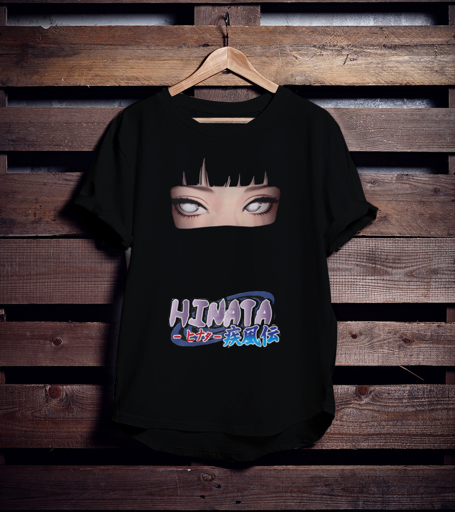 Hinata Hyuga Eyes Japanese Text Anime Style T-Shirt