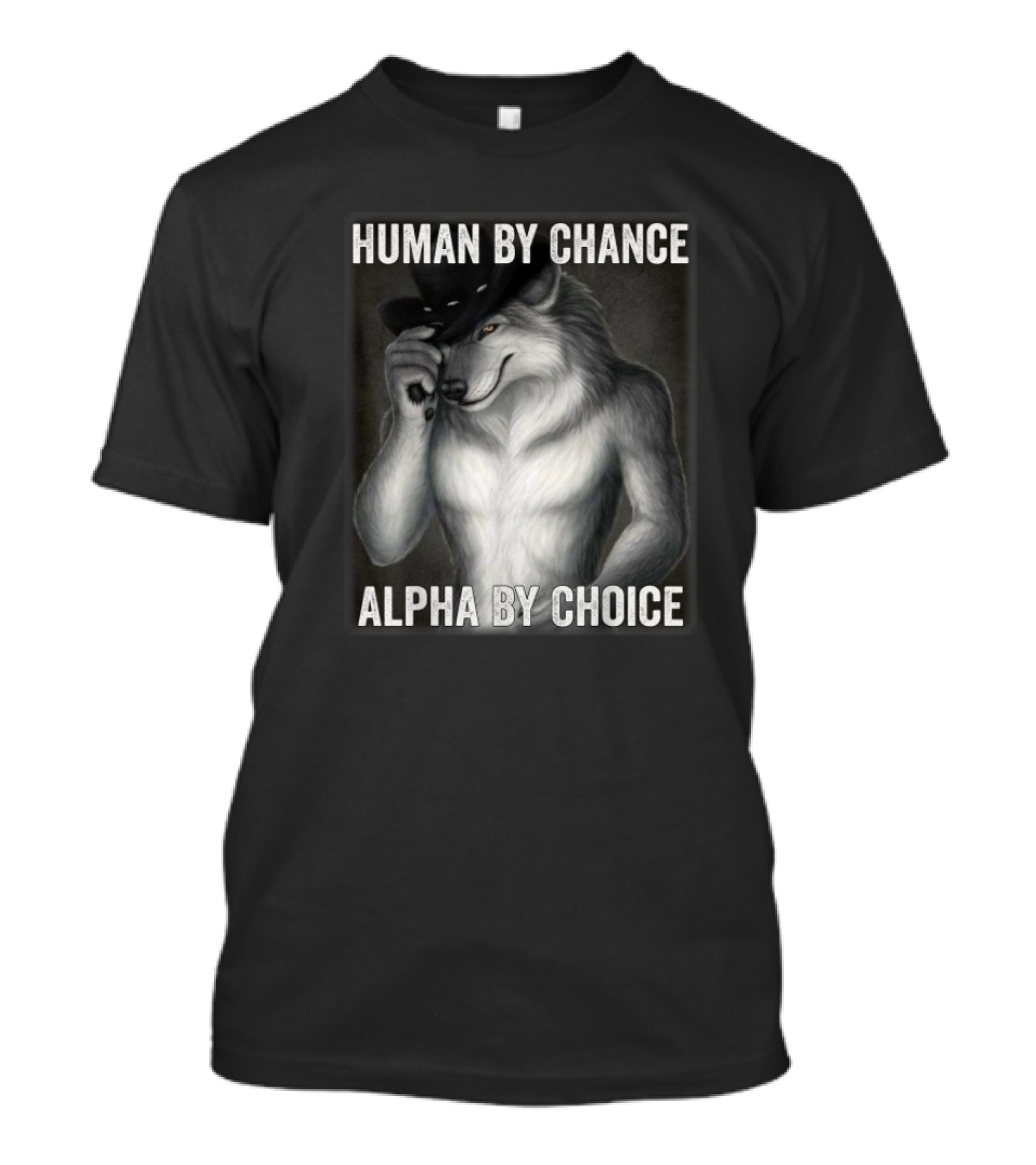 Human By Chance Alpha By Choice Alpha Wolf Wolfman Cowboy Hat T-Shirt