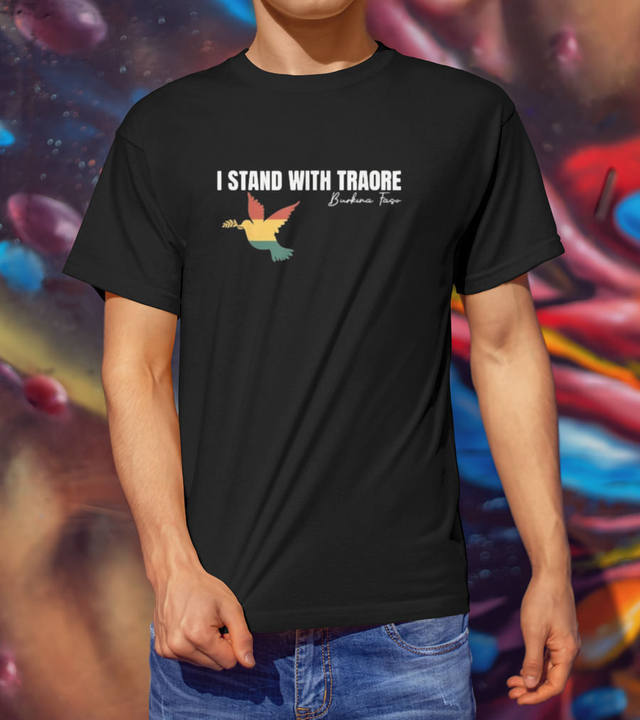 I Stand With Traoré Burkina Faso Dove Olive Branch T-Shirt