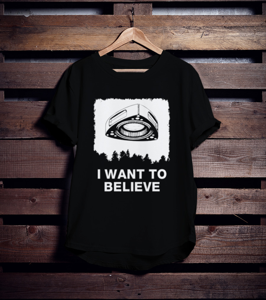 I Want To Believe Wankel Rotary Piston Engine UFO Theme T-Shirt