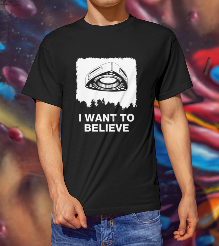 I Want To Believe Wankel Rotary Piston Engine UFO Theme T-Shirt