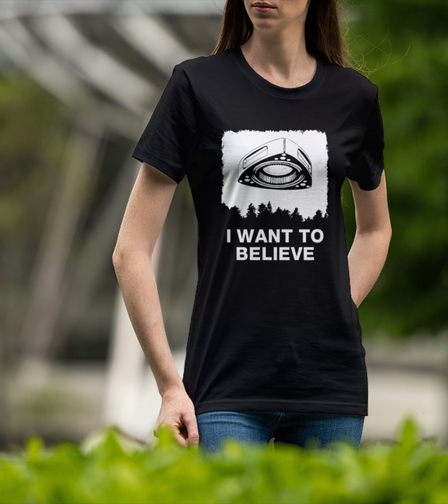 I Want To Believe Wankel Rotary Piston Engine UFO Theme T-Shirt