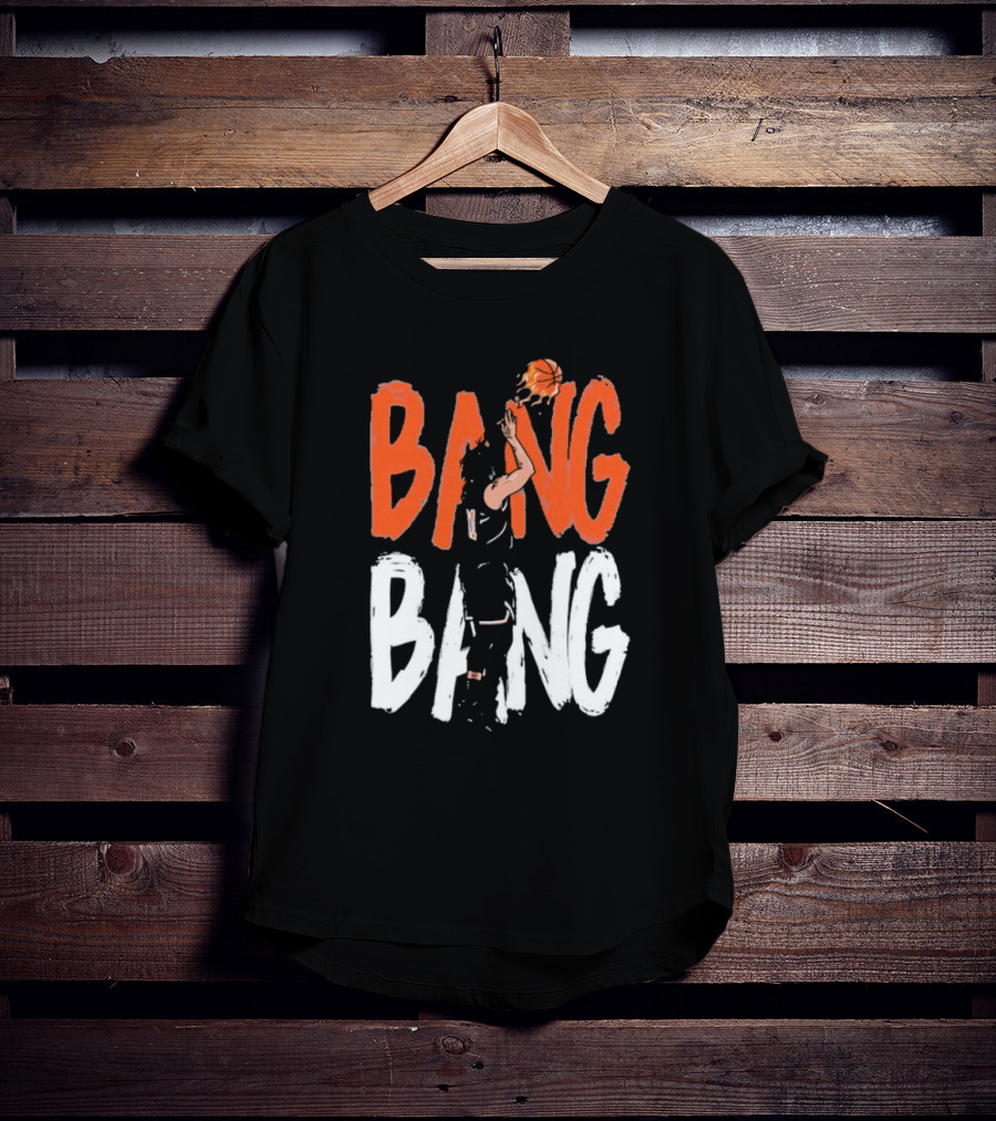 Jalen Brunson Basketball Bang Bang Orange White Combination T-Shirt