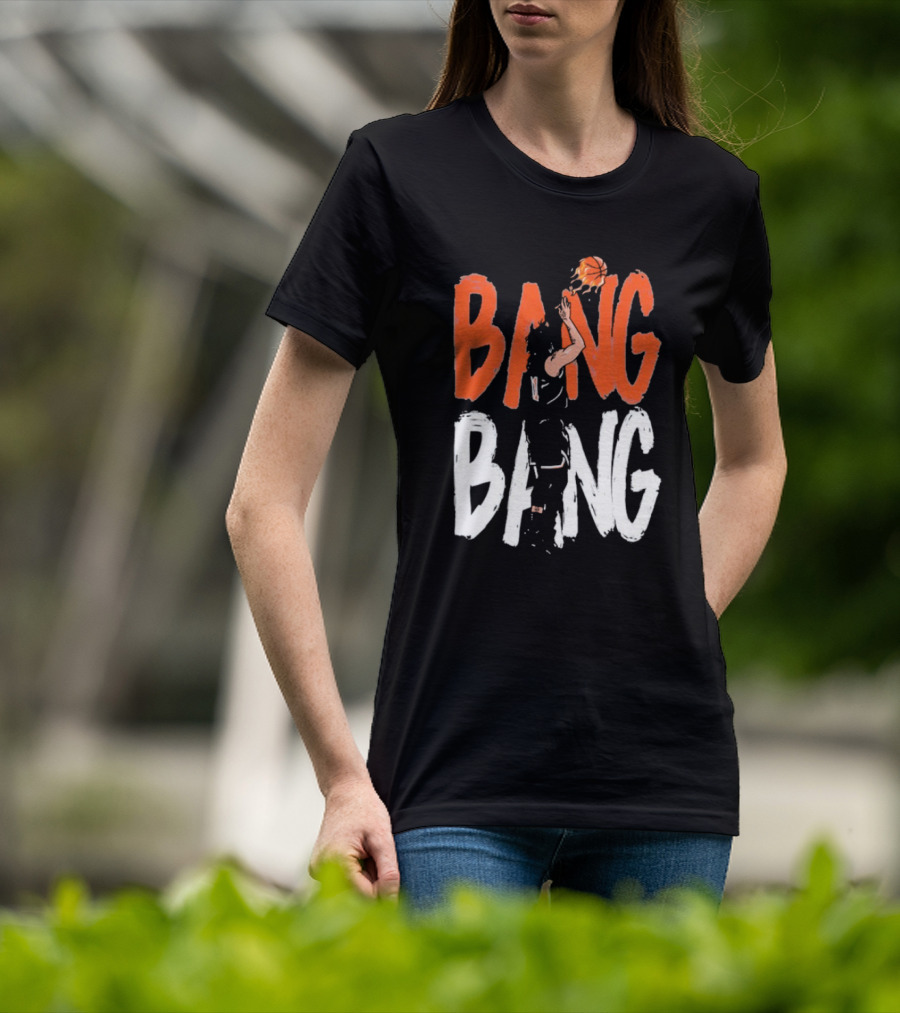 Jalen Brunson Basketball Bang Bang Orange White Combination T-Shirt