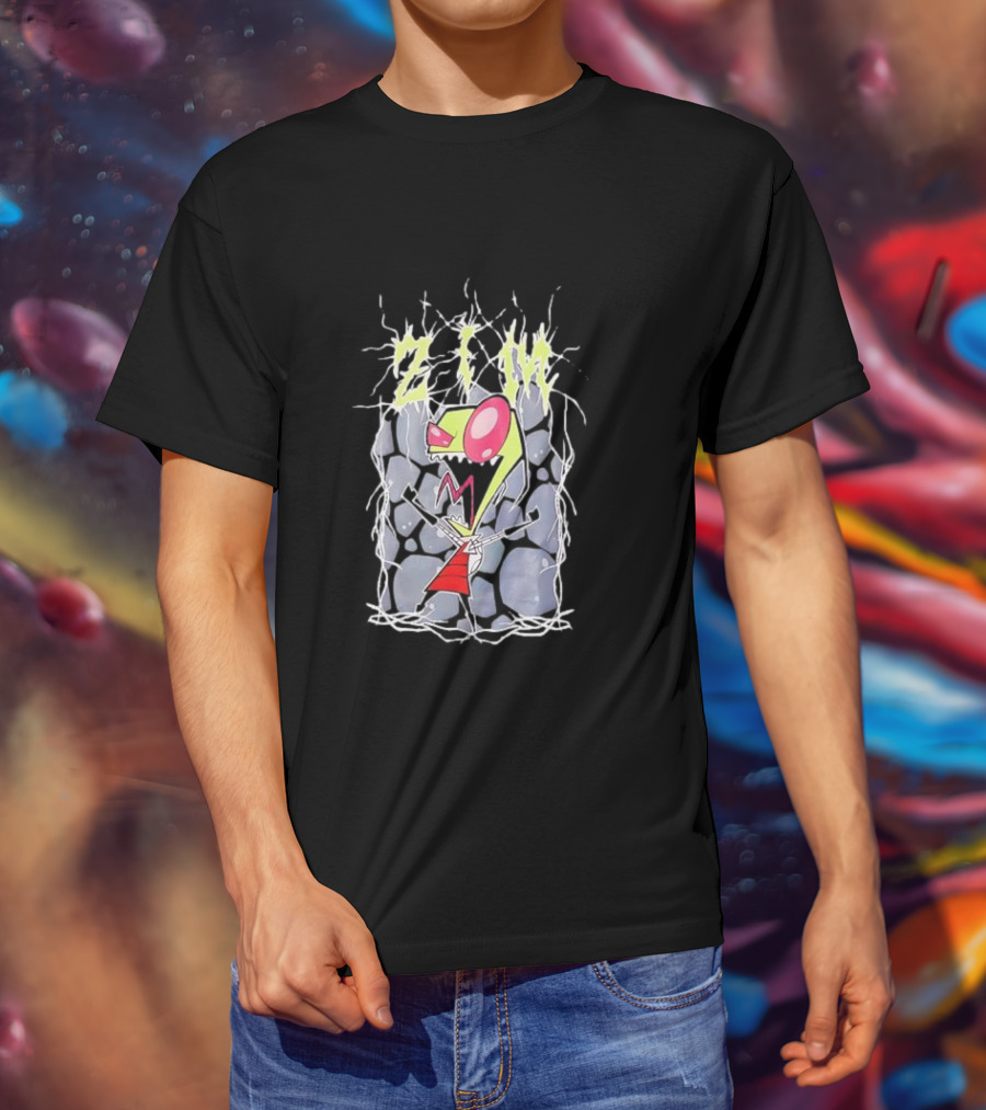 Invader Zim Rock Metal Spiky Zim Character Enthusiastic Expression T-Shirt