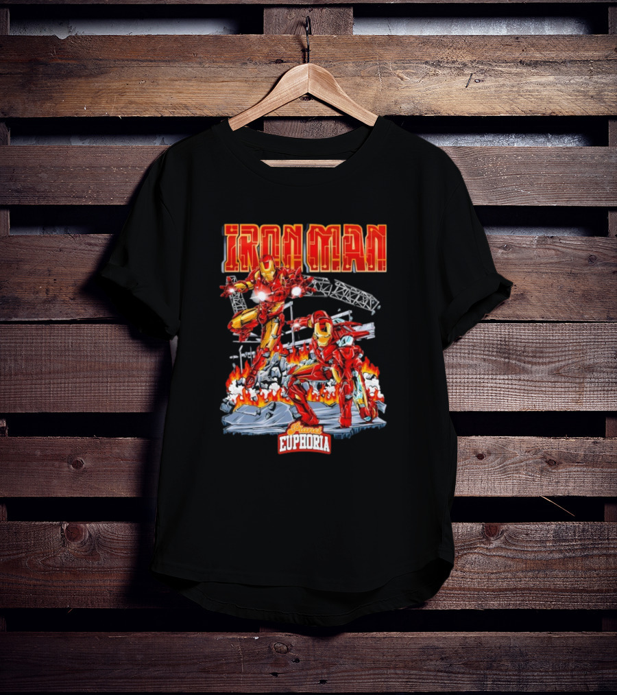 Iron Man Planet Euphoria Fiery Battle Scene T-Shirt