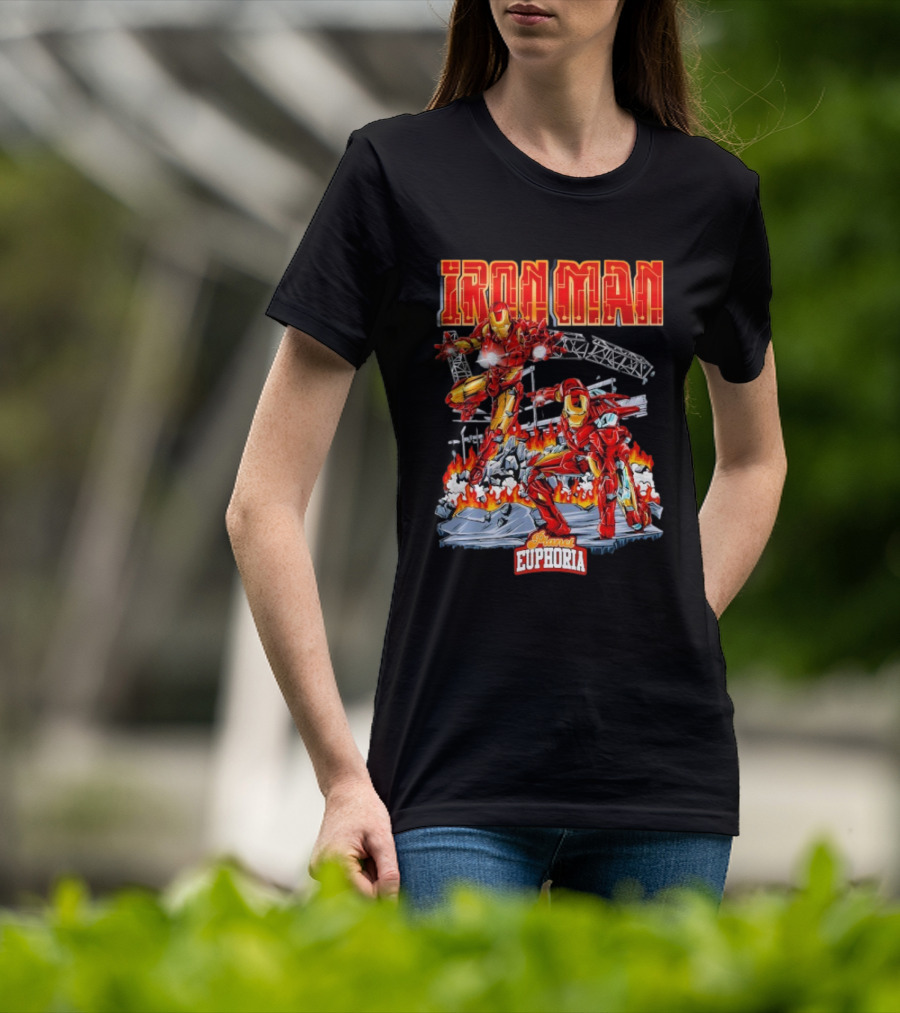 Iron Man Planet Euphoria Fiery Battle Scene T-Shirt