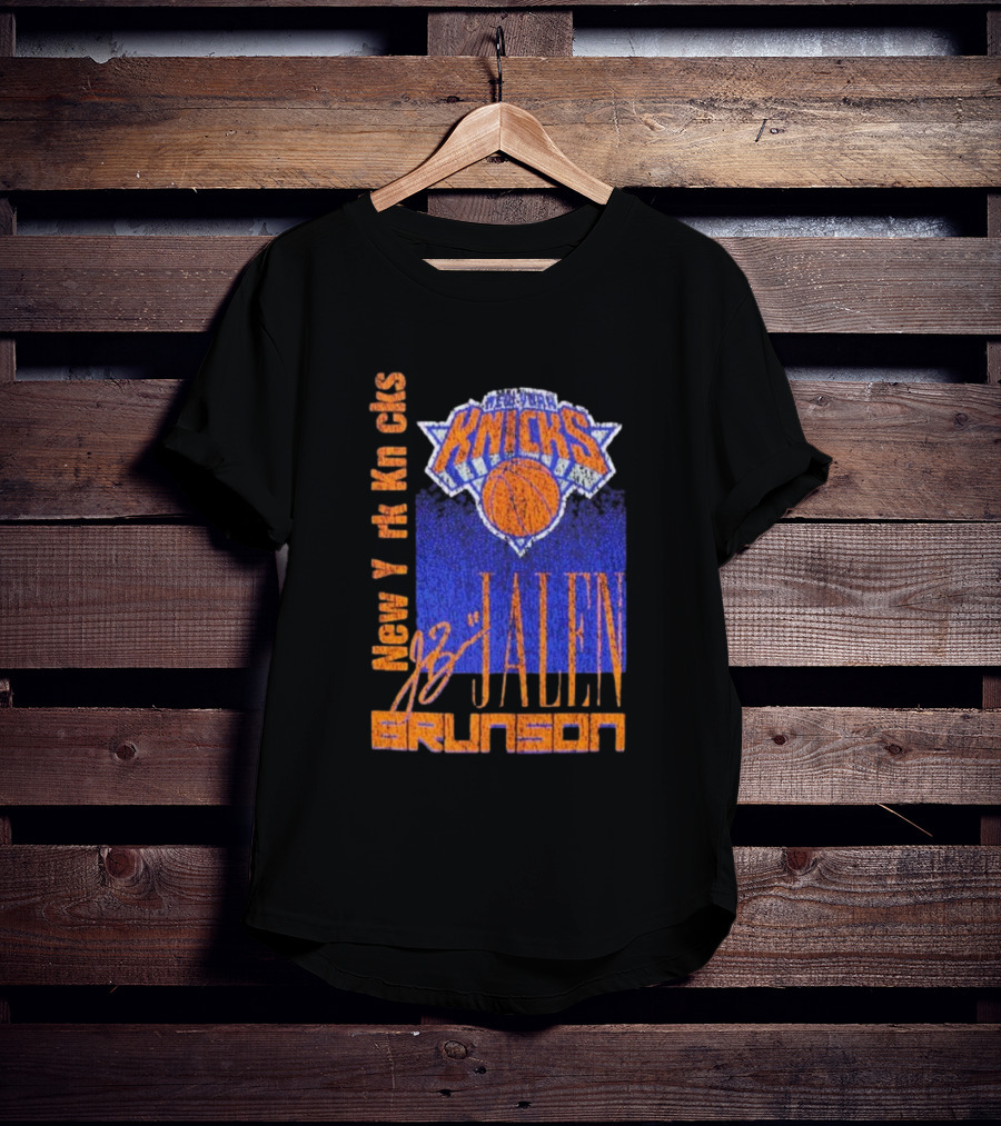 New York Knicks Jalen Brunson NBA Player Signature T-Shirt