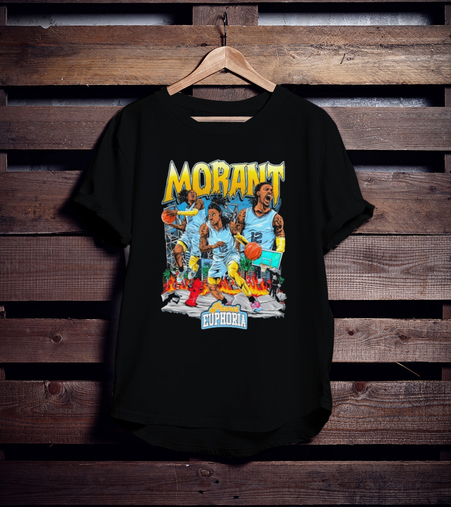 Morant Planet Euphoria Basketball Action Scene T-Shirt