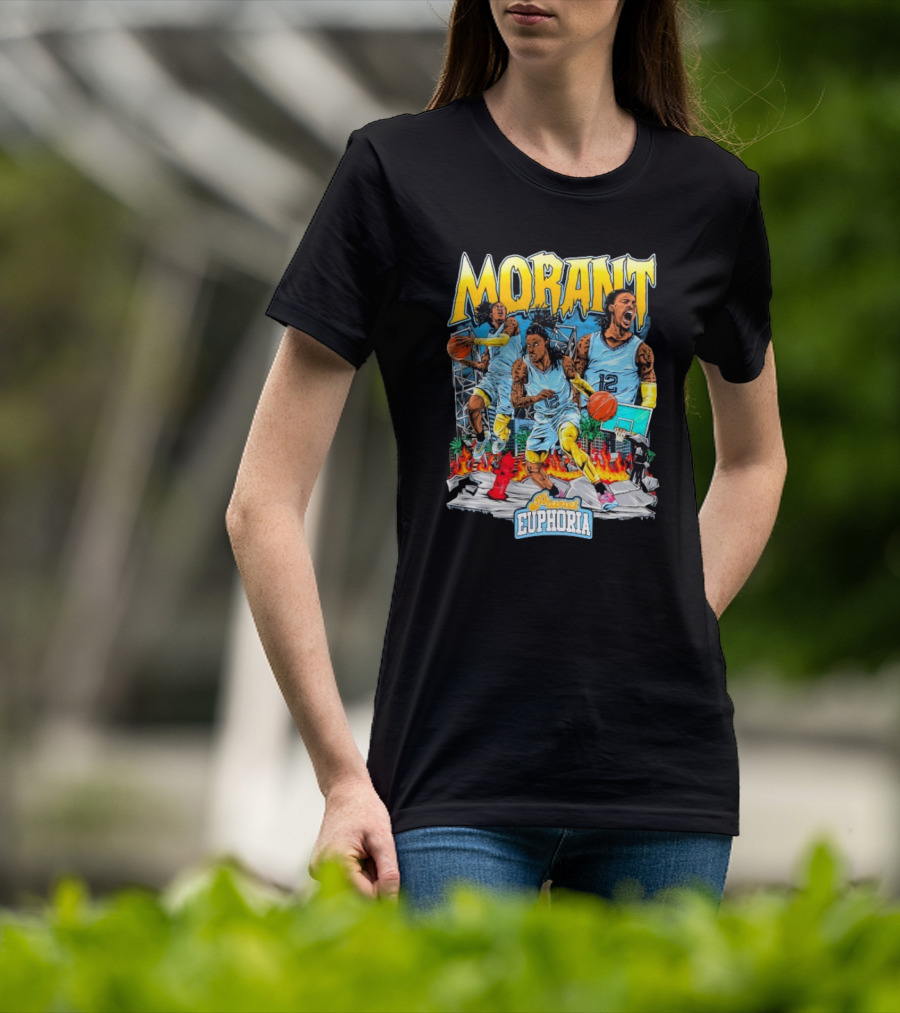 Morant Planet Euphoria Basketball Action Scene T-Shirt