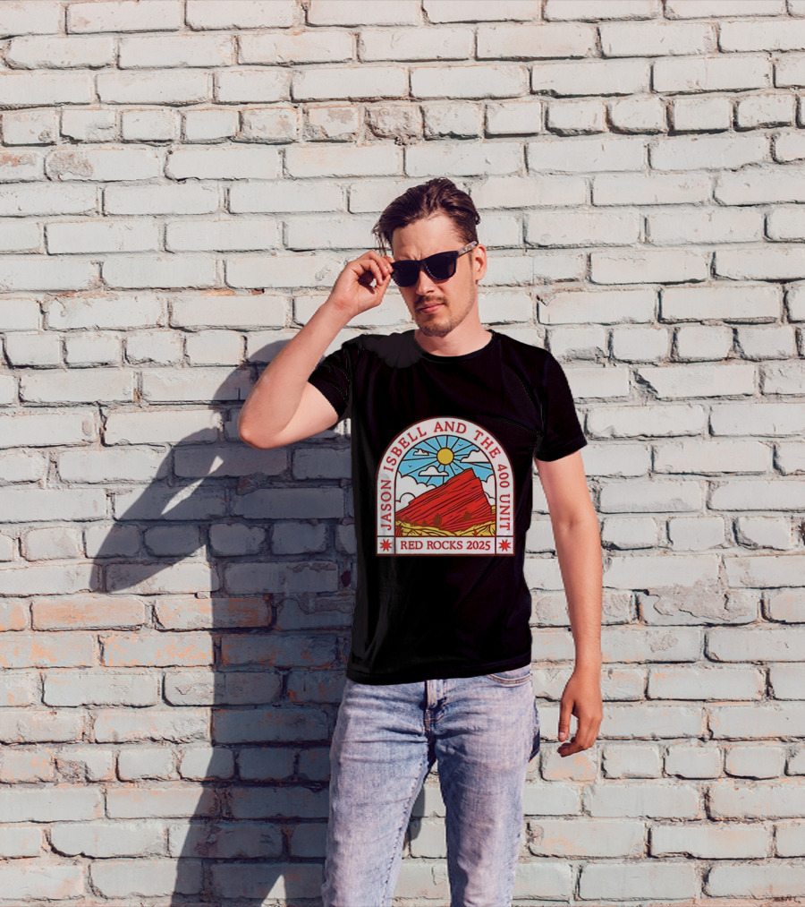 Jason Isbell And The 400 Unit Red Rocks 2025 Sun And Mountains T-Shirt