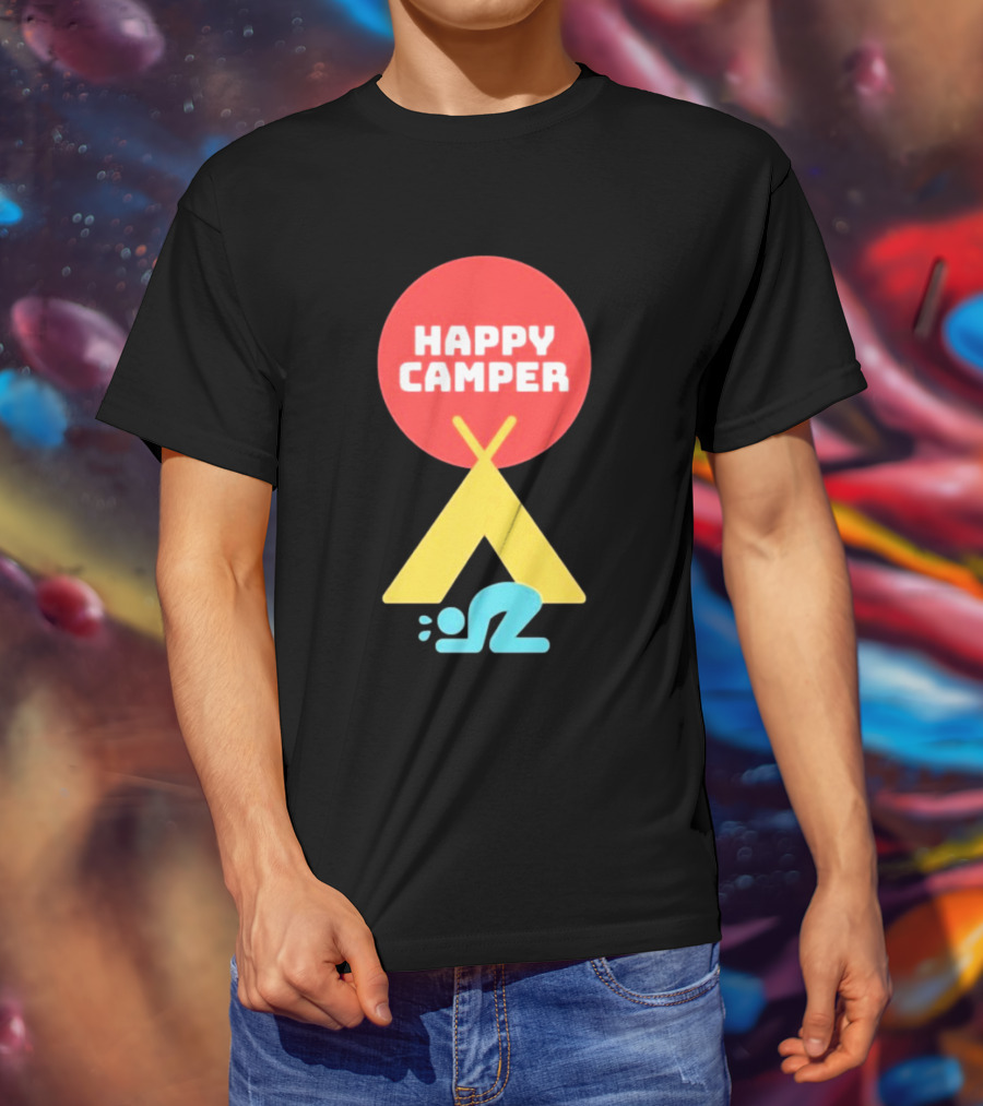 Jim Gaffigan Happy Camper Tent Emoji T-Shirt