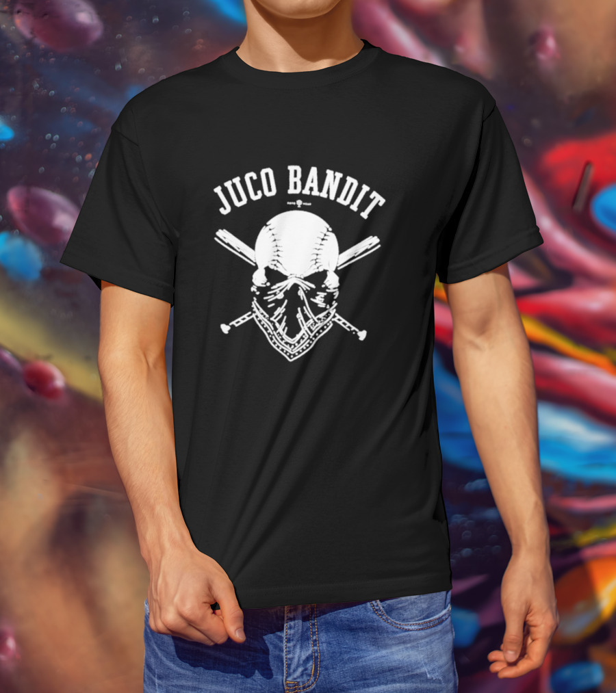 Juco Bandit Skull And Crossed Baseball Bats T-Shirt