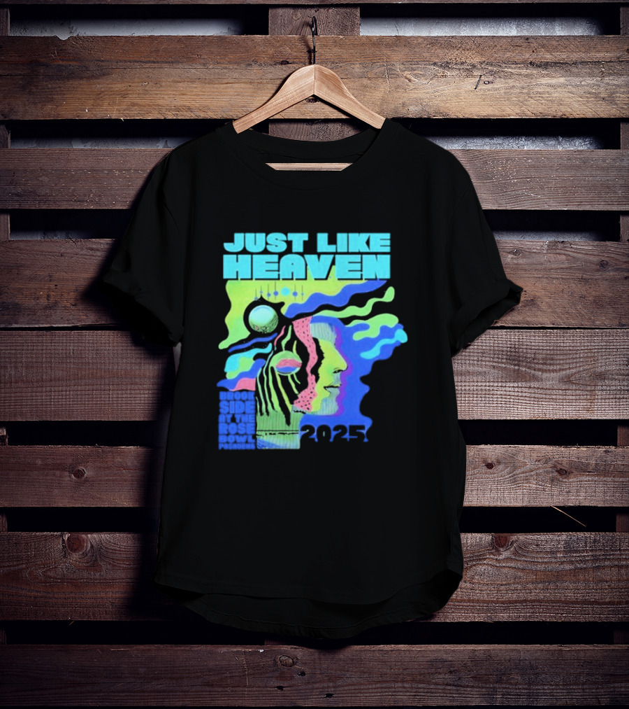 Just Like Heaven Time And Space 2025 Psychedelic Face And Abstract Cosmic Imagery T-Shirt