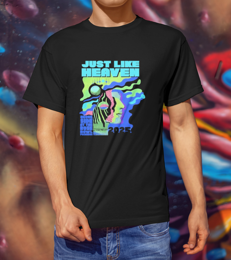 Just Like Heaven Time And Space 2025 Psychedelic Face And Abstract Cosmic Imagery T-Shirt