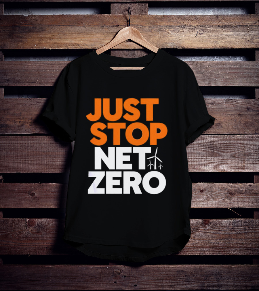 Just Stop Net Zero Wind Turbine Icon T-Shirt