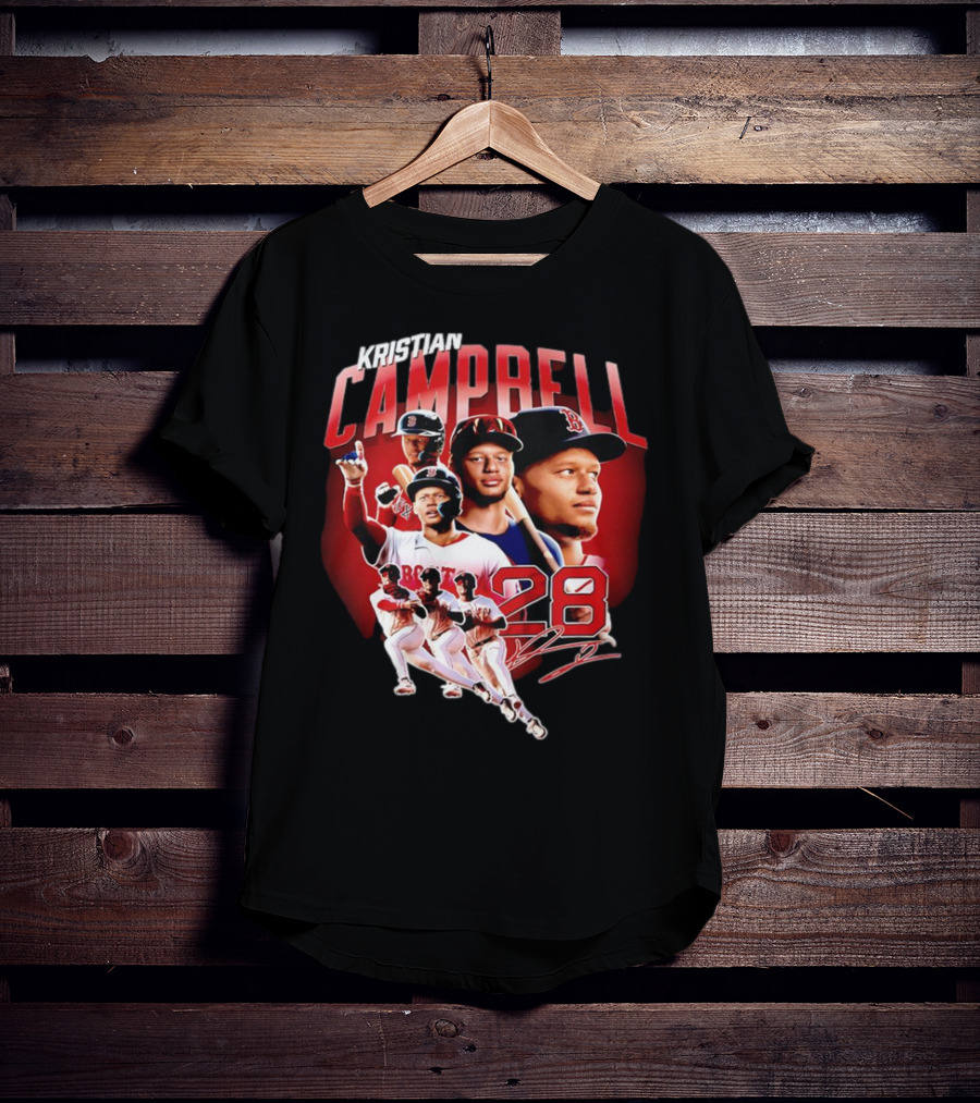 Kristian Campbell Baseball Red Sox Number 28 T-Shirt