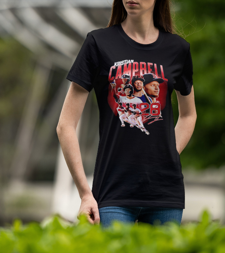 Kristian Campbell Baseball Red Sox Number 28 T-Shirt