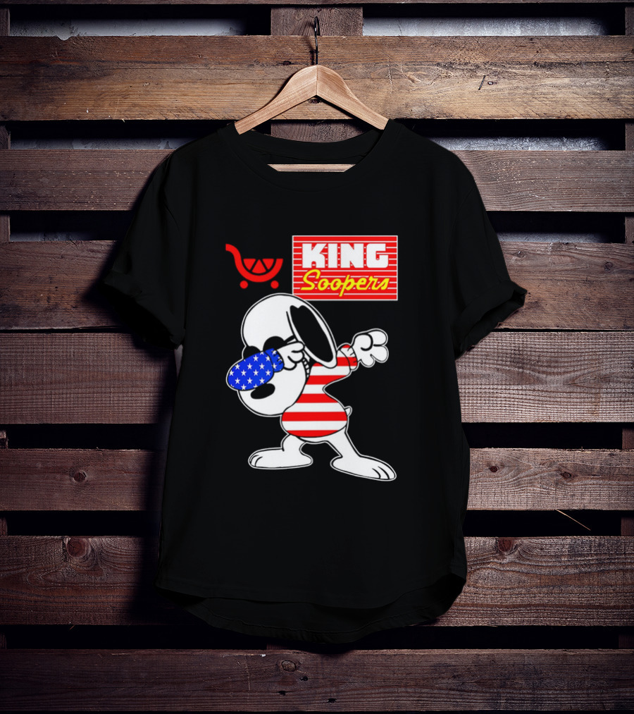 King Soopers Snoopy Dabbing USA Flag Style T-Shirt