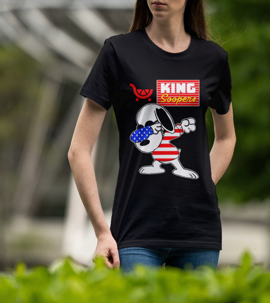 King Soopers Snoopy Dabbing USA Flag Style T-Shirt