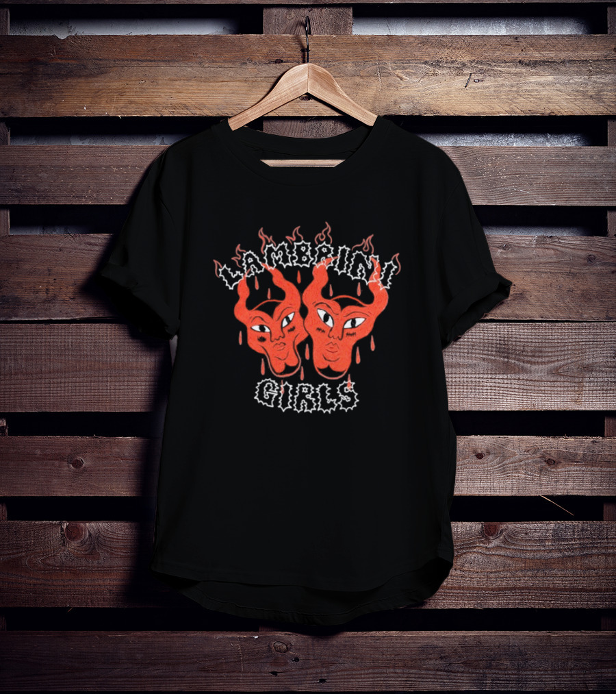 Lambrini Girls Devil Horned Masks Fiery Aesthetic T-Shirt