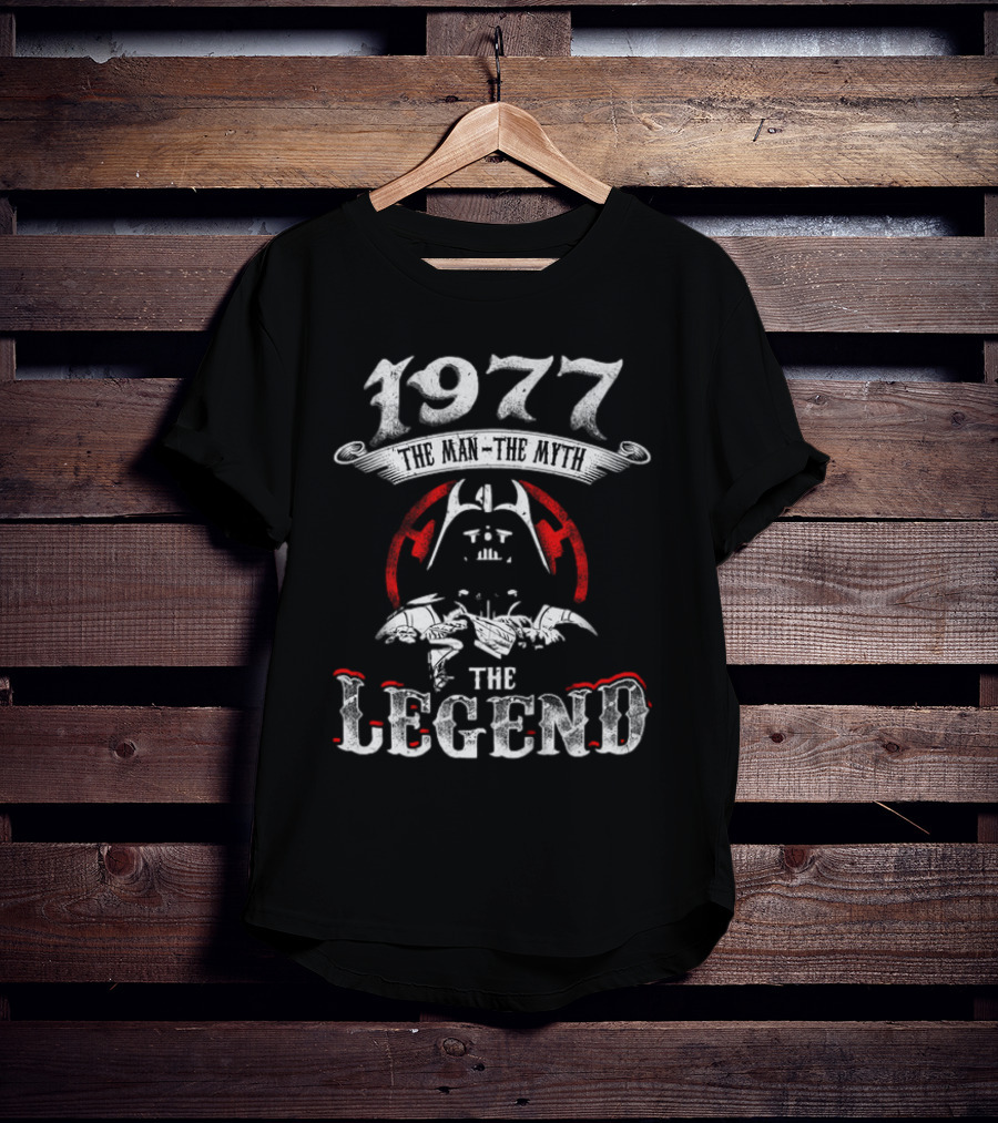1977 The Man The Myth The Legend Star Wars Darth Vader Tie Fighter T-Shirt