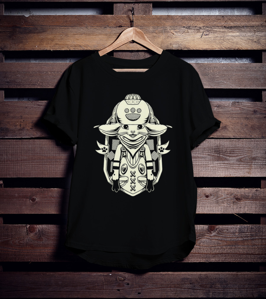 Little Buddy Cartoon Alien Creature In Tribal Style T-Shirt