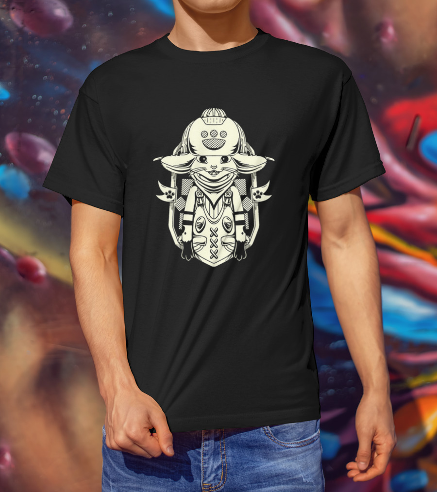 Little Buddy Cartoon Alien Creature In Tribal Style T-Shirt