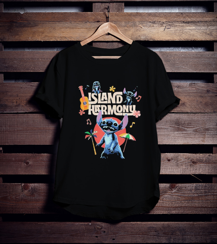 Lilo And Stitch Island Harmony Music Celebration With Cute Stitch And Ukulele T-Shirt