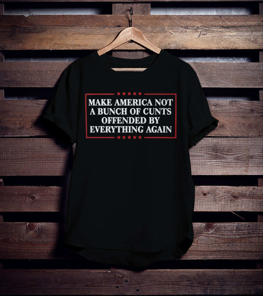 Make America Not A Bunch Of Cunts Offended By Everything Again Stars And Red Border T-Shirt