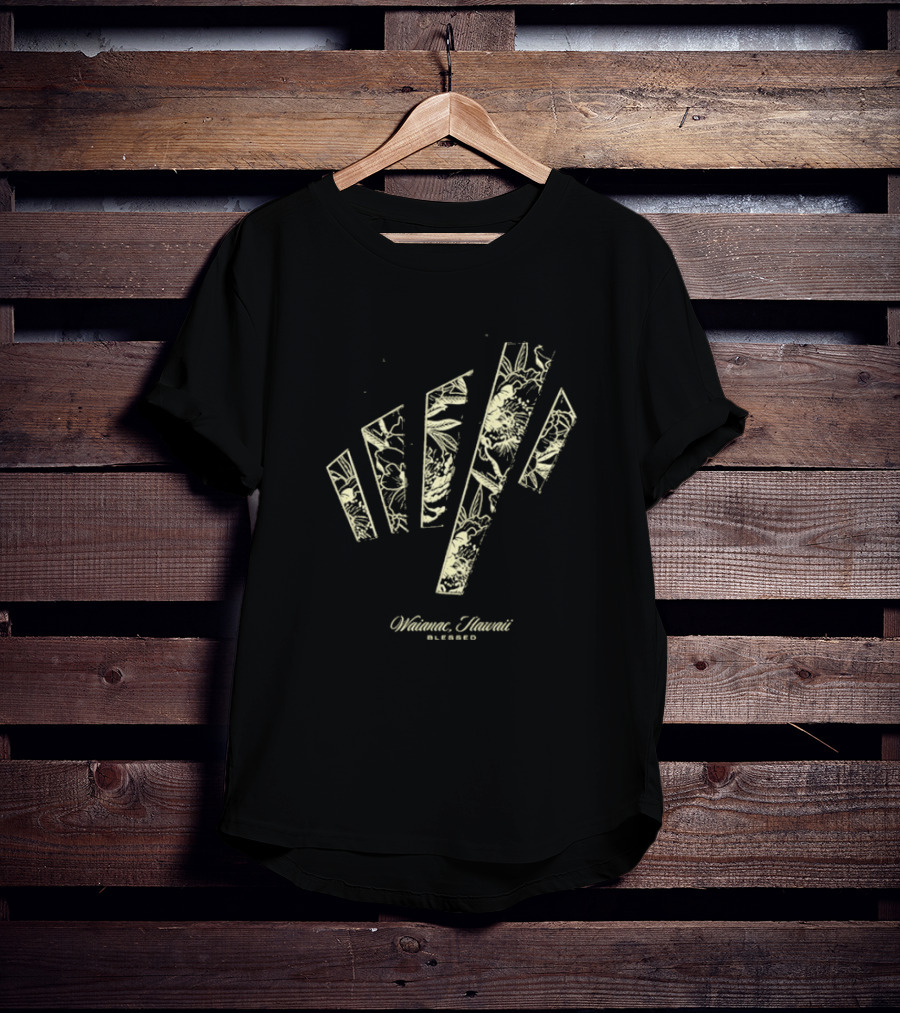 Waianae Hawaii Blessed Max Holloway Undeniable Floral Stripes T-Shirt