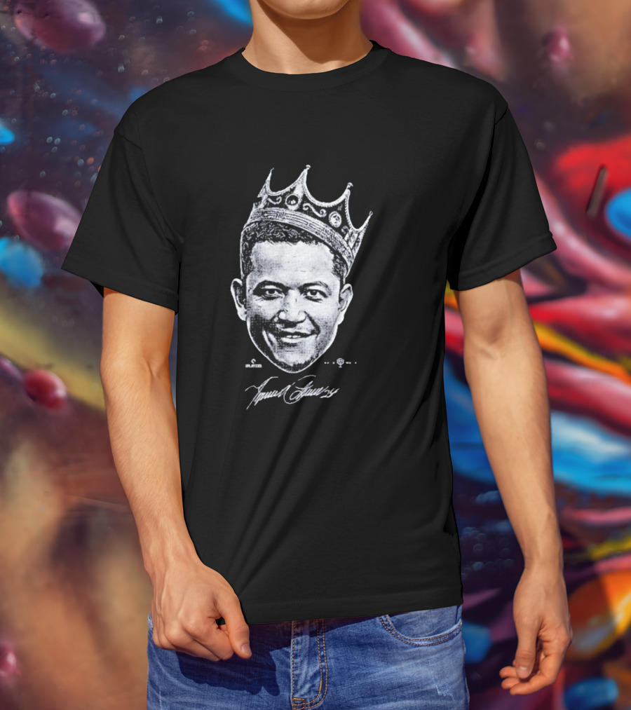 Miguel Cabrera Crown Portrait With Signature T-Shirt