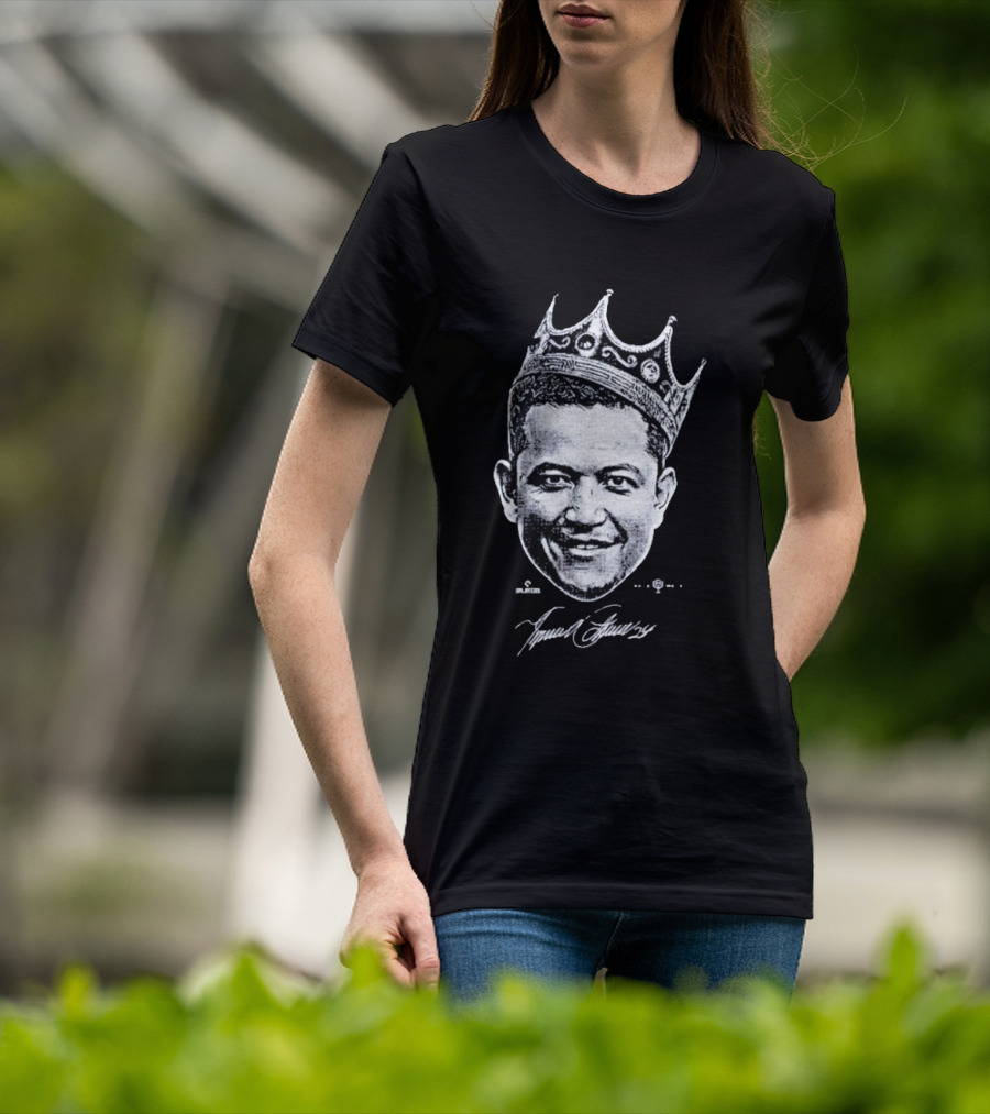 Miguel Cabrera Crown Portrait With Signature T-Shirt