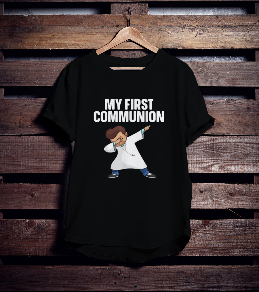 My First Communion Dabbing Priest Fun Theme T-Shirt